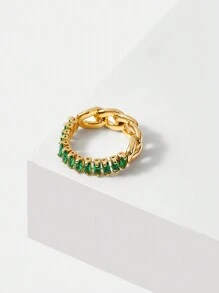 MOTF PREMIUM Khối Zirconia  Chuỗi Nhẫn - màu xanh lá - Xem 3