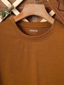 SHEIN EZwear Book & Letter Graphic Tee - Brown - View 4