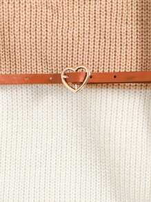 Sparklyn 青少年女孩撞色落肩袖毛衣洋裝不附腰帶 - 彩色 - 查看 4