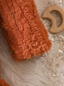 Đứa bé gái Cổ giả Xù Hoa Sen Đầm Có túi - màu nâu - Xem 5