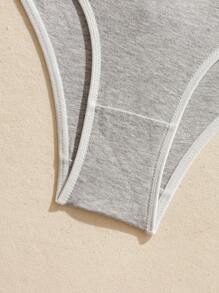 SHEIN Braguitas triangulares con bloque de color y borde elástico para deportes - Multicolor - Ver 3