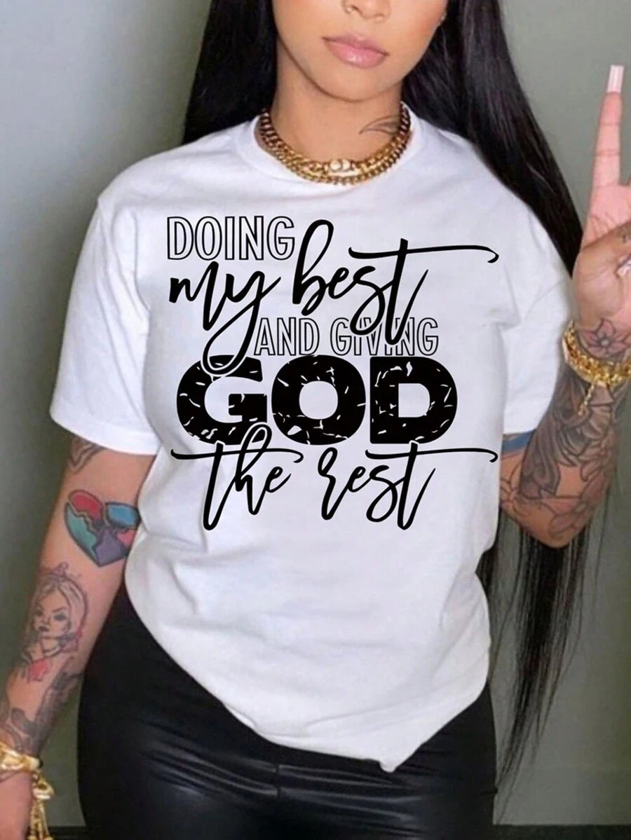 Camiseta con estampado de slogan