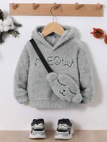 SHEIN Áo nỉ và túi cho bé trai thêu hình hoạt hình. - Xám - Xem 7