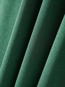 SHEIN Essnce Đồ họa Khẩu hiệu Lót nhiệt Áo nỉ - Màu xanh lá cây đậm - Xem 5