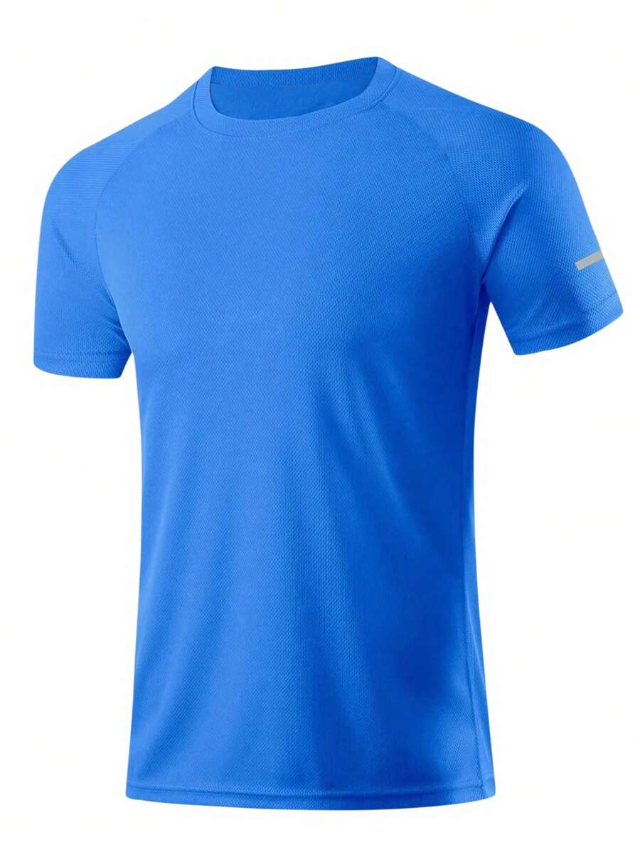 Daily&Casual Hombres Camiseta deportiva de manga raglán - Azul - Ver 1