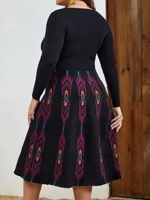 EMERY ROSE Hơn Mẫu Geo Đầm Áo len - Nhiều màu - Xem 2