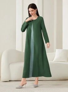 Al Najma Contrast Panel Tunic Dress