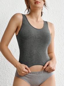 Ocili Top tank unicolor ajustado - Gris Oscuro - Ver 6