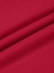 INAWLY Solid Drawstring Waist Sweatpants Fall Cloth For Women - Red - View 6