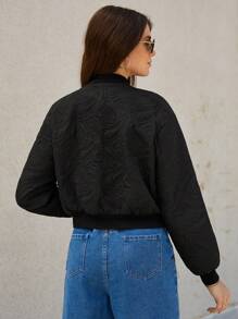 SHEIN Frenchy Nút chi tiết vạt áo có đệm phía trước - màu đen - Xem 2