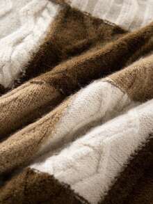 SHEIN Young Boy Plaid Pattern Drop Shoulder Sweater - Multicolor - View 6