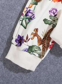 SHEIN Dragon Pattern Plush Lined Mother And Daughter Matching Set, Sold Separately (available In 3 Sets) - White - View 7