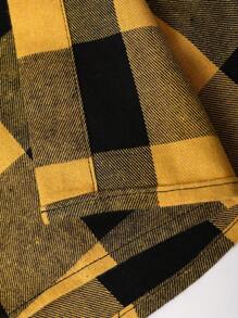 Manfinity Hypemode Men Buffalo Plaid Print Drawstring Hooded Shirt Without Tee - Yellow - View 5