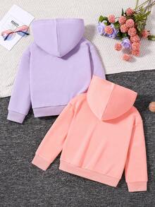SHEIN 女童两件套心形刺绣卫衣 - 彩色 - 查看 2
