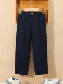 SHEIN Young Boy 2pcs Solid Straight Leg Pants - Multicolor - View 4