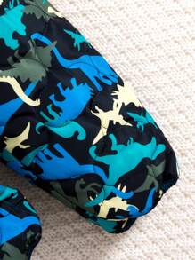 SHEIN Baby Jungen 1 Stück Hose mit Dinosaurier Muster & 1 Stück einfarbige Hose