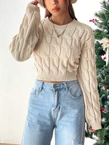 SHEIN EZwear 毛衣 - 杏色 - 查看 3