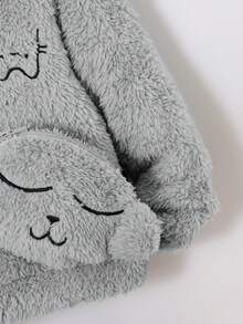 SHEIN Áo nỉ và túi cho bé trai thêu hình hoạt hình. - Xám - Xem 5