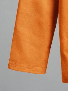 SHEIN Chàng trai trẻ Chơi bài In Áo thun - trái cam - Xem 5