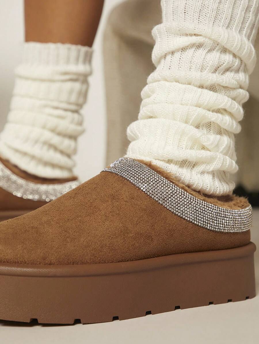 フェイクスエード スリップオン フラットフォーム シューズ SHEIN JAPAN