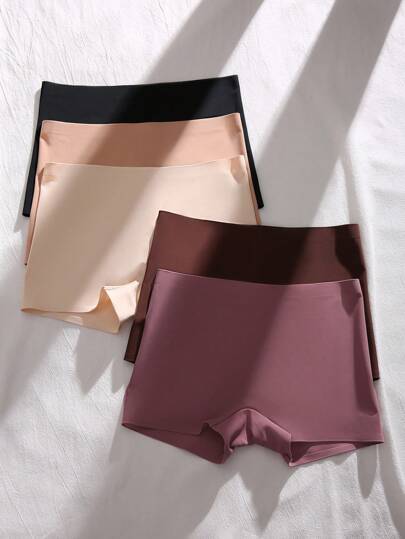 SHEIN 5 piezas Boyshorts unicolor delgado