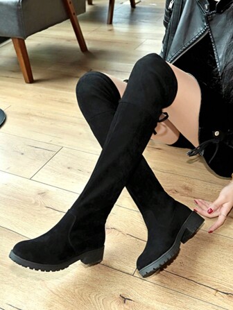 Fall/Winter Women's Over-The-Knee Boots,Over-The-Knee Boots Women's Boots New Boots Slim Boots High Boots With High Heels And Waterproof Platform Over-The-Knee Boots,Sexy