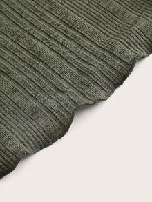 ROMWE Fairycore Talla grande Camiseta con bordado de seta de hombros descubiertos ribete en forma de lechuga - Verde - Ver 4