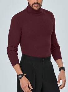 RueChic Homme Pull Unicolore À Col Roulé