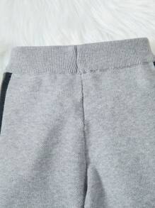 SHEIN Young Boy Contrast Trim Knit Pants