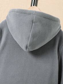 Tween Boys' Hooded Fleece Jacket Fall Winter - Grey - View 5