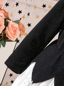 SHEIN 女小童雙色星形貼花洋裝 - 彩色 - 查看 4