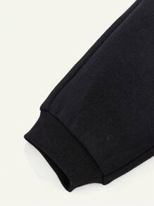 Cozy Pixies 嬰兒男孩2入組實色彈性腰口運動長褲,帶有口袋 - 黑與白 - 查看 11