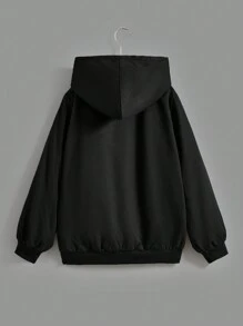 SHEIN 女大童毛絨內襯連帽夾克 - 西瓜粉 - 查看 2