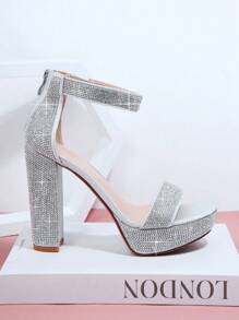 SHUZIA Glitter Platform Block Heeled Sandals