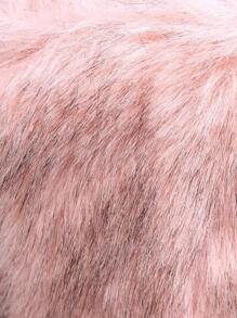 SHUZIA Women's Furry Comfy Mid Calf Fluffy Leopard Fur Slip On Boots