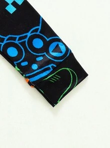 Young Boy Video Game Printed Snug Fit Homewear 2pcs/Set, Family Matching Outfits For Mommy And Me (3 Sets Sold Separately)