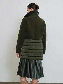 Anewsta Abrigo acolchado con cremallera para invierno - Verde militar - Ver 2