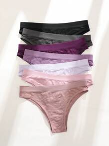Shein Underwear&Sleepwear Basics 7pack Solid Simple Solid Panty
