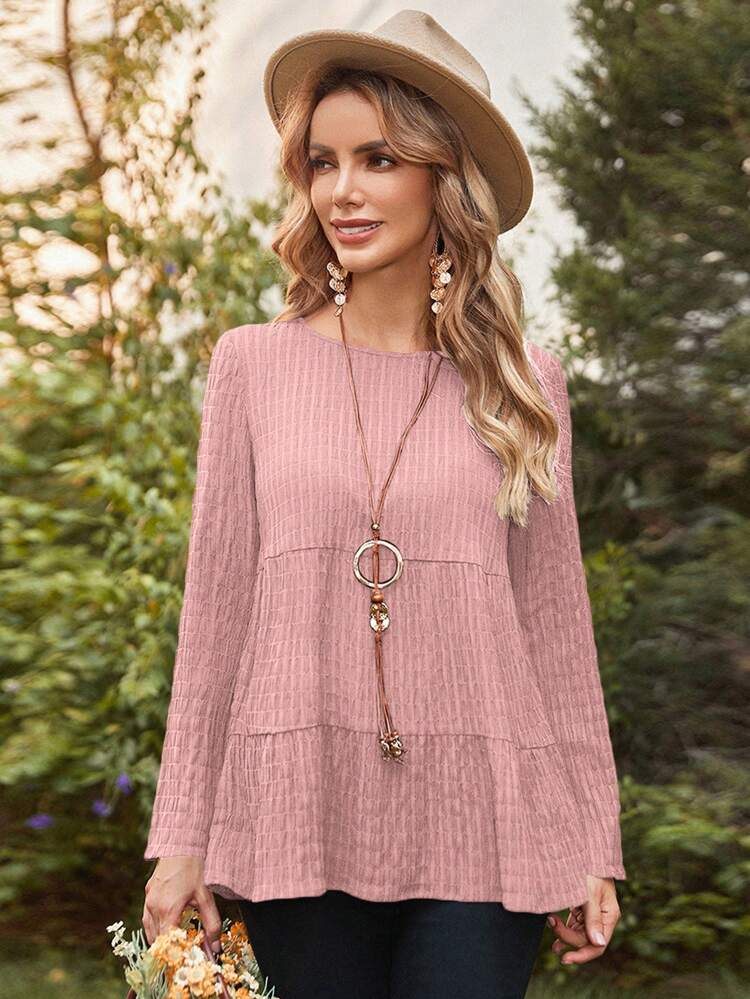Solid Ruffle Hem Top