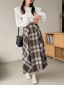 FRIFUL In kẻ sọc Khóa kéo phía sau Váy chữ A - Nhiều màu - Xem 3