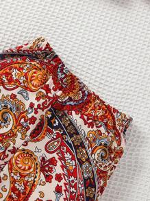 SHEIN Baby Girl Paisley Print Ruffle Trim Cami Top & Pants - Multicolor - View 3