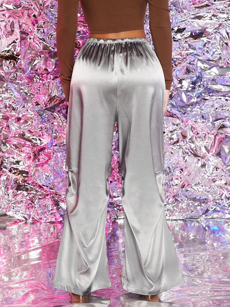 Women's Gray High Waist Trousers