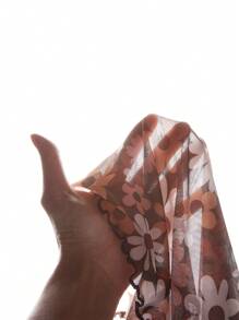 Soleia 印花木耳邊小高領網紗上衣 - 彩色 - 查看 6