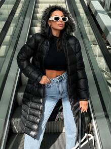 Women's Hooded Fluffy -padded Jacket
