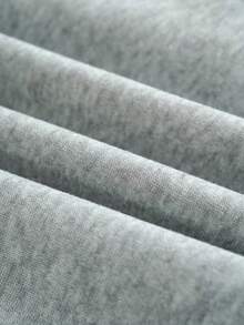 SHEIN Unity 小熊印花袋鼠口袋抽繩加絨內裏連帽衫 - 淺灰色 - 查看 4