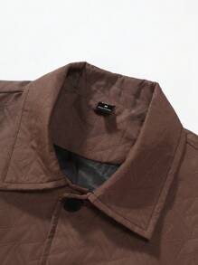 Manfinity Homme Hombres Cazadora unicolor con botón con bolsillo oblicuo sin camiseta