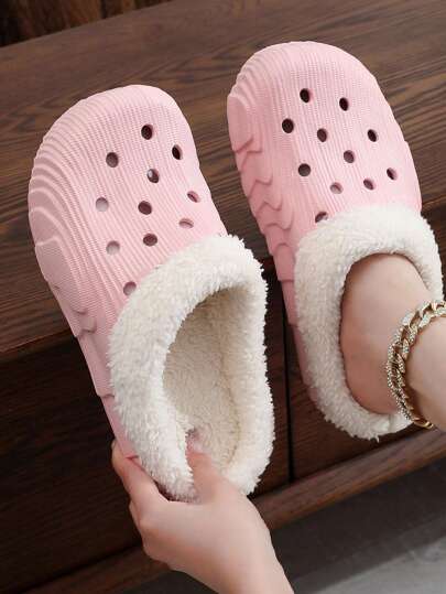 Winter Warm Plush Women's Shoes For Indoor & Outdoor, Slip-proof Thick Sole, Fashionable Versatile, Suitable For Home & Street