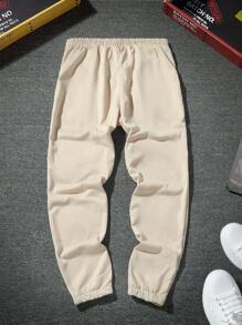 Aesthetic Post Quần thể thao Nam Dây kéo Lá thư - Màu be - Xem 2