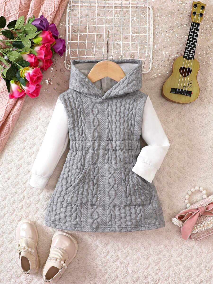 SHEIN 女嬰二合一連帽洋裝 - 灰色 - 查看 1