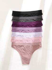 Shein Underwear&Sleepwear Basics 7pack Solid Simple Solid Panty